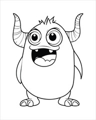 Monster Coloring Pages, Monster vector, Monster illustration, Doctors Coloring Book, Monster Coloring Book For Kids, Monster Coloring Pages, Cute Monster Coloring Book For Kids, Cute Monster.