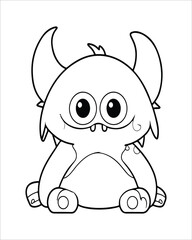 Monster Coloring Pages, Monster vector, Monster illustration, Doctors Coloring Book, Monster Coloring Book For Kids, Monster Coloring Pages, Cute Monster Coloring Book For Kids, Cute Monster.
