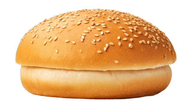 Burger Bun isolated on transparent png background. Generative ai