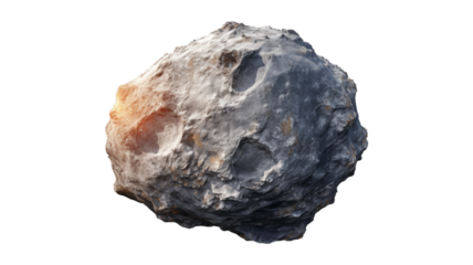 Asteroid isolated on transparent png background. Generative ai