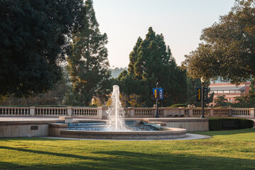 UCLA Bruin Bear on the University of California, Los Angeles, campus. Beautiful view of the life in...
