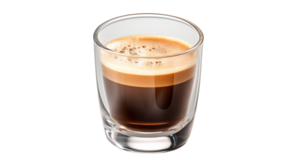 Espresso Shot isolated on transparent png background. Generative ai