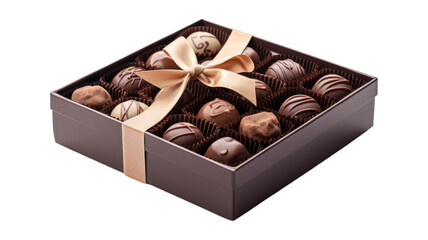 chocolate box isolated on transparent png background. Generative ai