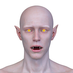 エイリアンの顔　3DCGレンダリング