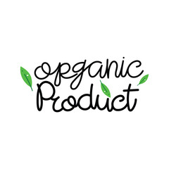 Hand Drawn Organic Product Calligraphy Text Vector Design.