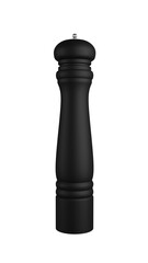 Black salt or pepper shaker isolated on transparent and white background. Kitchen concept. 3D render