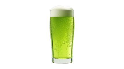 Green Beer isolated on transparent png background. Generative ai