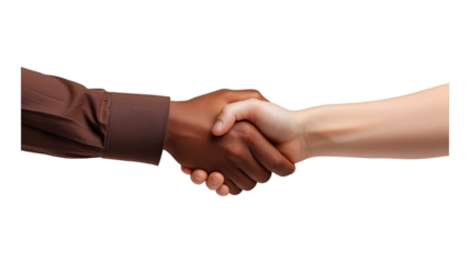Handshake isolated on transparent png background. Generative ai