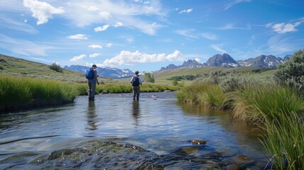 anglers casting in small river