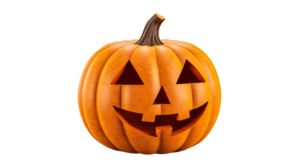 jack-o-lantern isolated on transparent png background. Generative ai