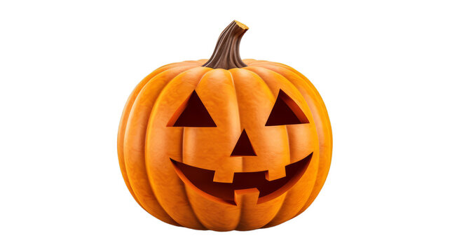jack-o-lantern isolated on transparent png background. Generative ai