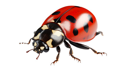 Fototapeta premium Ladybug isolated on transparent png background. Generative ai