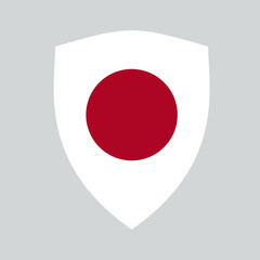 Japan Flag in Shield Shape Frame