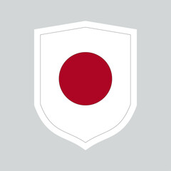 Japan Flag in Shield Shape Frame