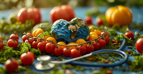 Fototapeta premium A heart made of tomatoes