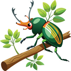 Colorful Beetle bug vector illustration. Insect vector art