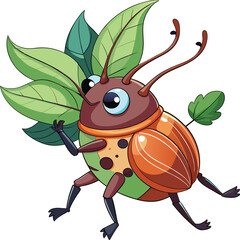 Colorful Beetle bug vector illustration. Insect vector art