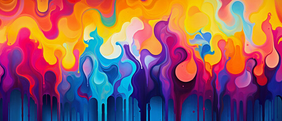 illustration of a dripping colorful painting background