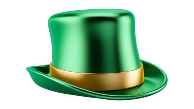 Leprechaun Hat isolated on transparent png background. Generative ai