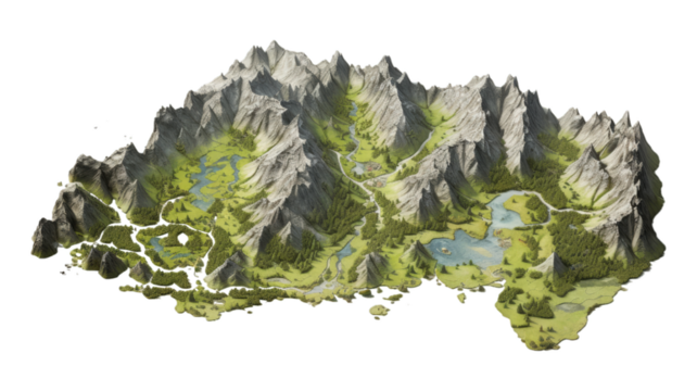 map isolated on transparent png background. Generative ai