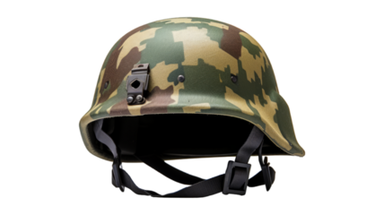 Military Helmet isolated on transparent png background. Generative ai