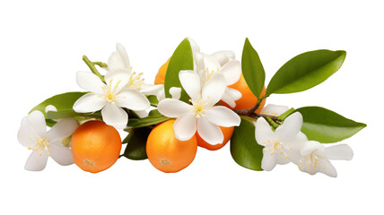 Orange Blossom isolated on transparent png background. Generative ai