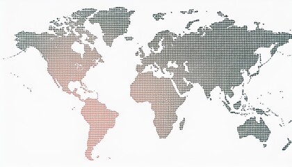illustration of a world map made of dots on a white background horizontal banner