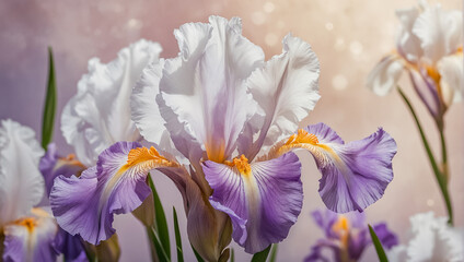 Beautiful delicate iris flower background