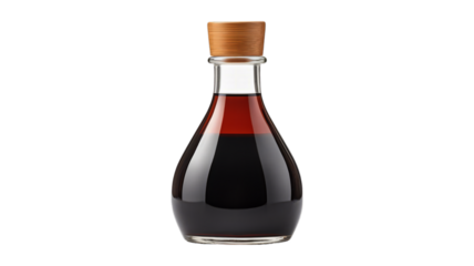Soy Sauce Bottle isolated on transparent png background. Generative ai