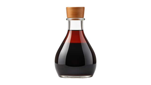 Soy Sauce Bottle isolated on transparent png background. Generative ai