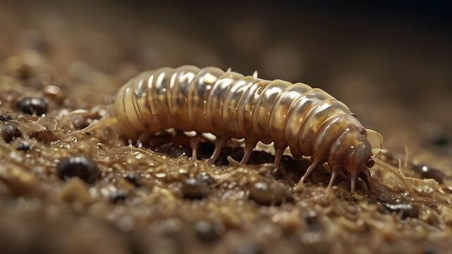 macro of a maggot