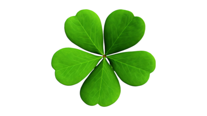 shamrock isolated on transparent png background. Generative ai