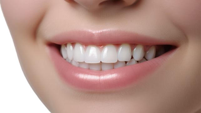 Smile isolated on transparent png background. Generative ai