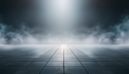 texture dark concrete floor with mist or fog ai generative