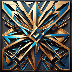 Abstract Geometric Shape, wall art poster, 3d illustration.
