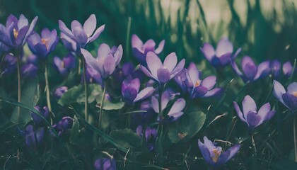spring meadow of violet flower