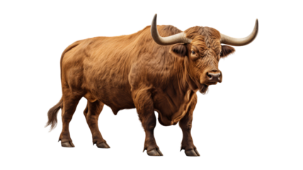 Taurus isolated on transparent png background. Generative ai