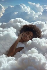 woman sleeps in the clouds Generative AI