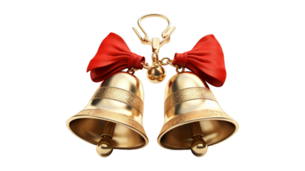 Wedding Bells isolated on transparent png background. Generative ai