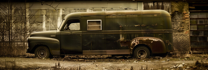 Vintage abandoned van