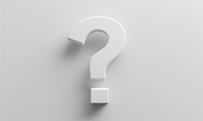 Elevate your design with a minimalist question mark motif featuring ample copy space on a clean white background. Perfect for emphasizing clarity and focus in your visual compositions