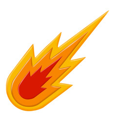 Meteor with trail of fire. Celestial object. Flying in sky. Cartoon flat illustration. Comet with...