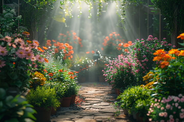 Fototapeta premium Take up gardening as a hobby to cultivate plants and flowers, fostering a connection with nature. Concept of environmental stewardship. Generative Ai.