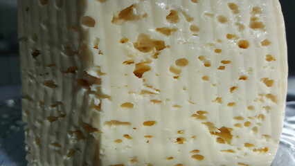 Textura de queijo cortado.