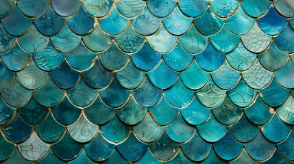 Fish scales style tile of ceramic