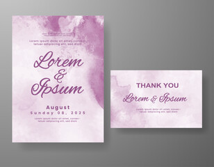 Wedding invitation with abstract watercolor background