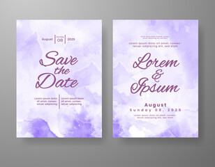 Wedding invitation with abstract watercolor background