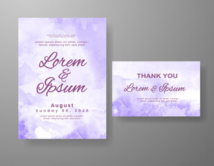 Wedding invitation with abstract watercolor background