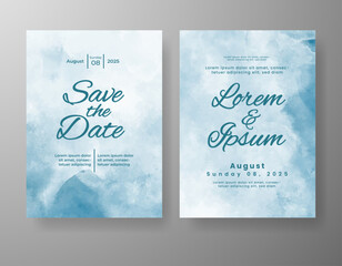 Wedding invitation with abstract watercolor background