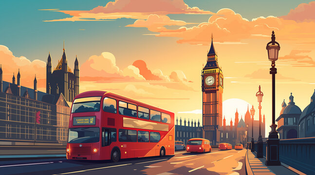 london background for social media. illustration 
